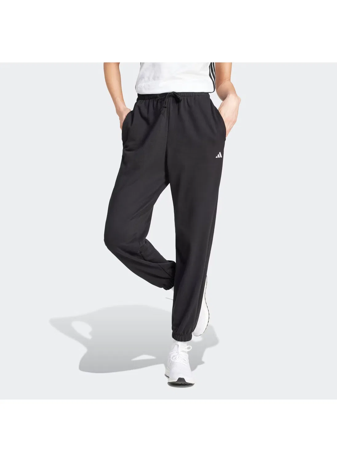Джоггеры с манжетами Small Logo French Terry Adidas, черный