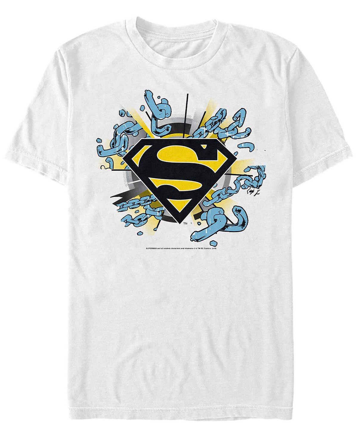 

Мужская футболка с коротким рукавом с логотипом dc superman break the chains Fifth Sun, белый