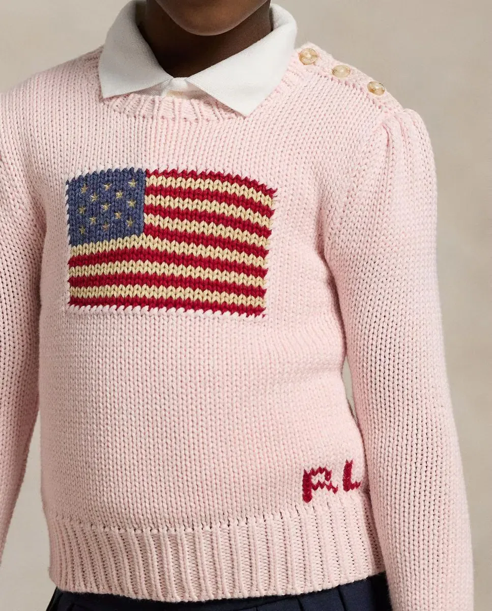 Детский джемпер для девочек хлопковый Polo Ralph Lauren, Rosa — фото 3