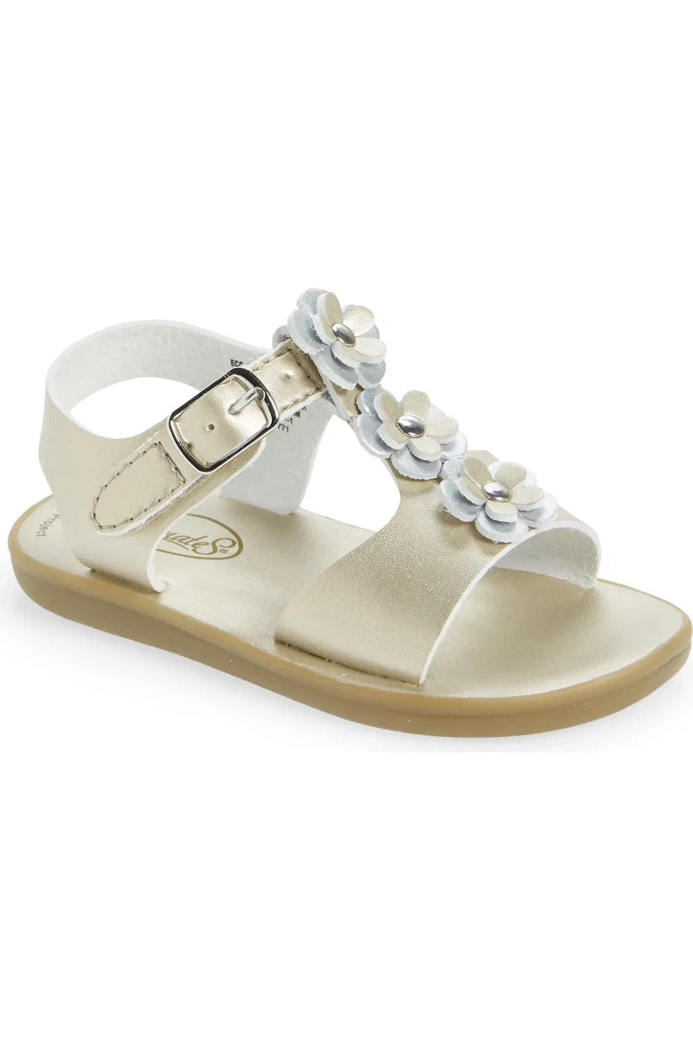 Детские сандалии водонепроницаемые с цветами Jasmine Footmates, Soft Gold Micro