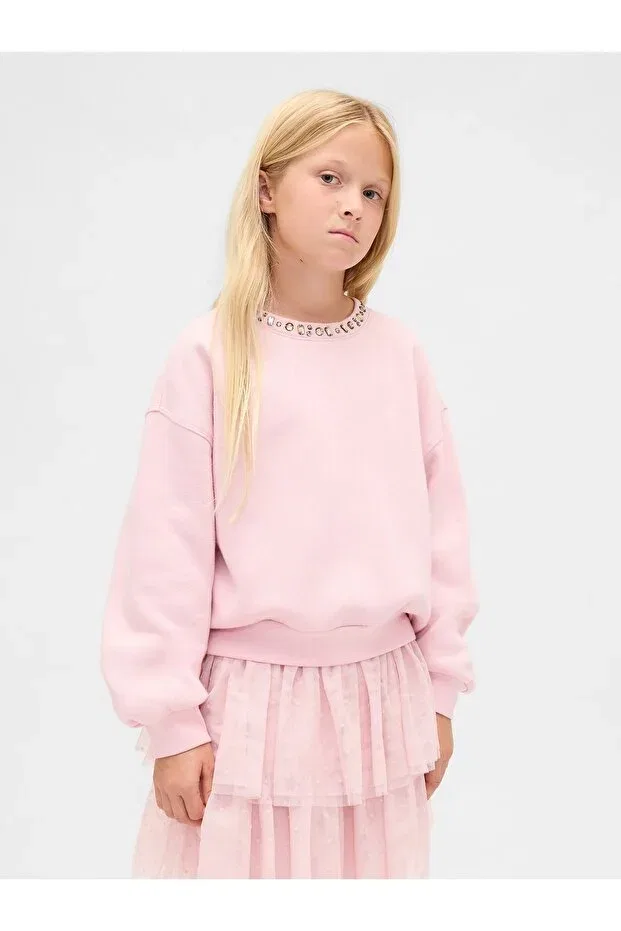 Детские свитшот для девочек с длинным рукавом Gap, Pink-000