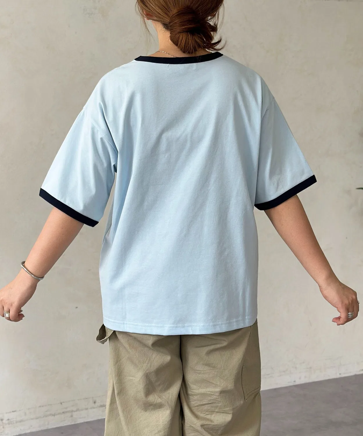 Мужская футболка с контрастной отделкой U.S. POLO ASSN., Sax Blue — фото 4