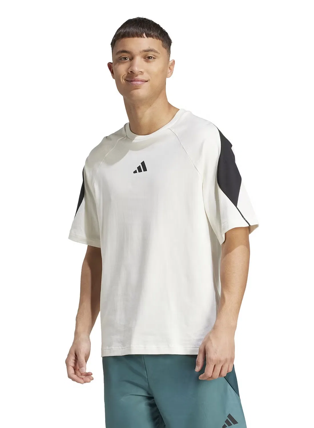 Футболка с контрастными вставками Stadium Adidas, белый