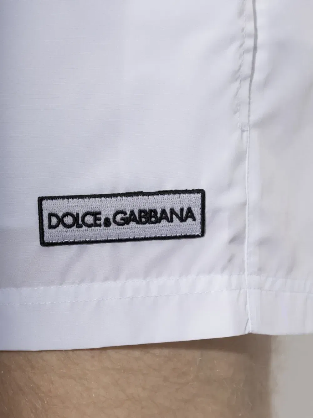 Плавки-шорты с логотипом и кулиской DOLCE & GABBANA, белый — фото 4