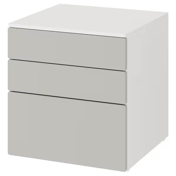 

Комод с 3 ящиками Ikea Smastad/Platsa, 60х57х63 см, белый/серый