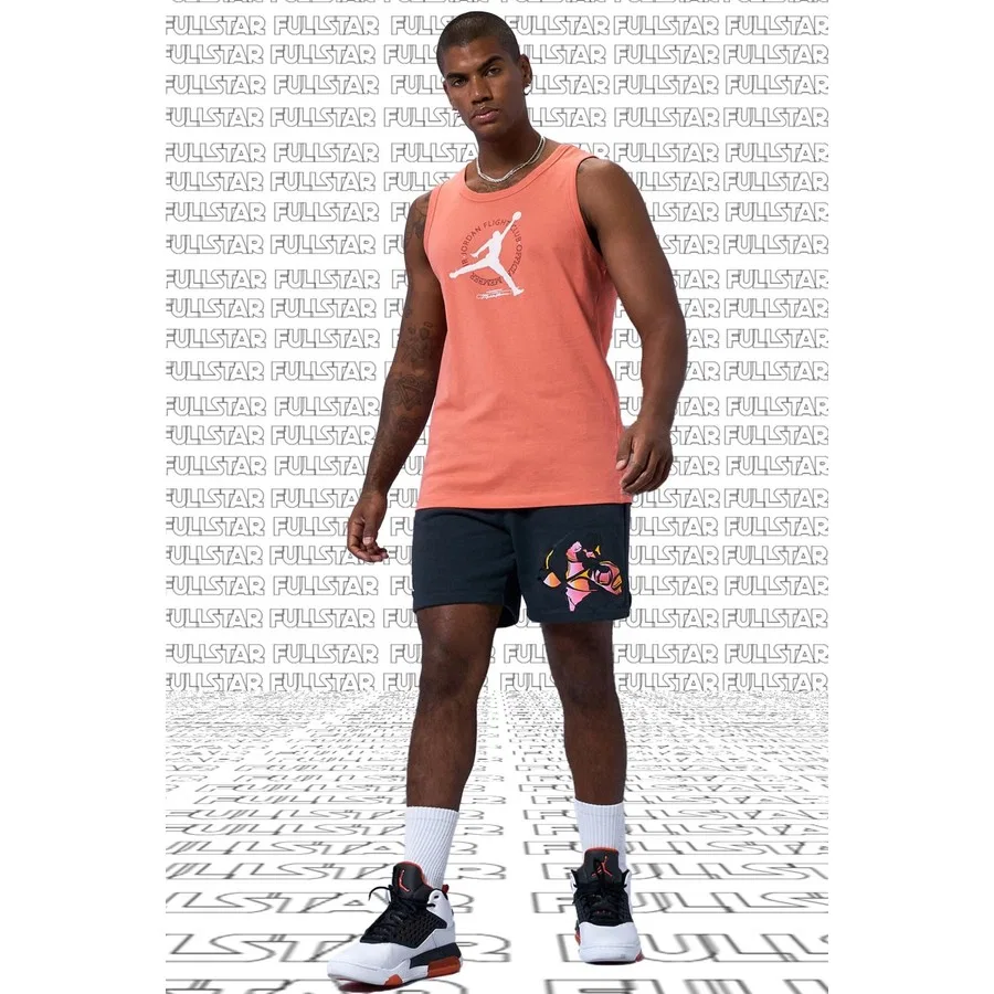Мужская футболка из хлопка с принтом Jordan Mvp Flight Cotton Tank Top Singlet Nike, Розовый — фото 3