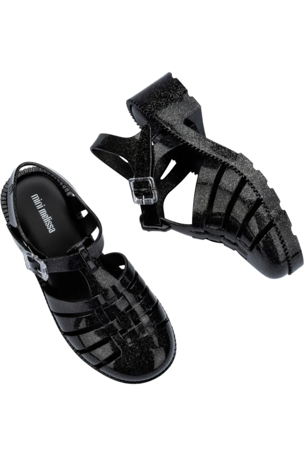 Детские сандалии рыбацкие на плоской подошве Posession Mini Melissa, Pearly Black — фото 3