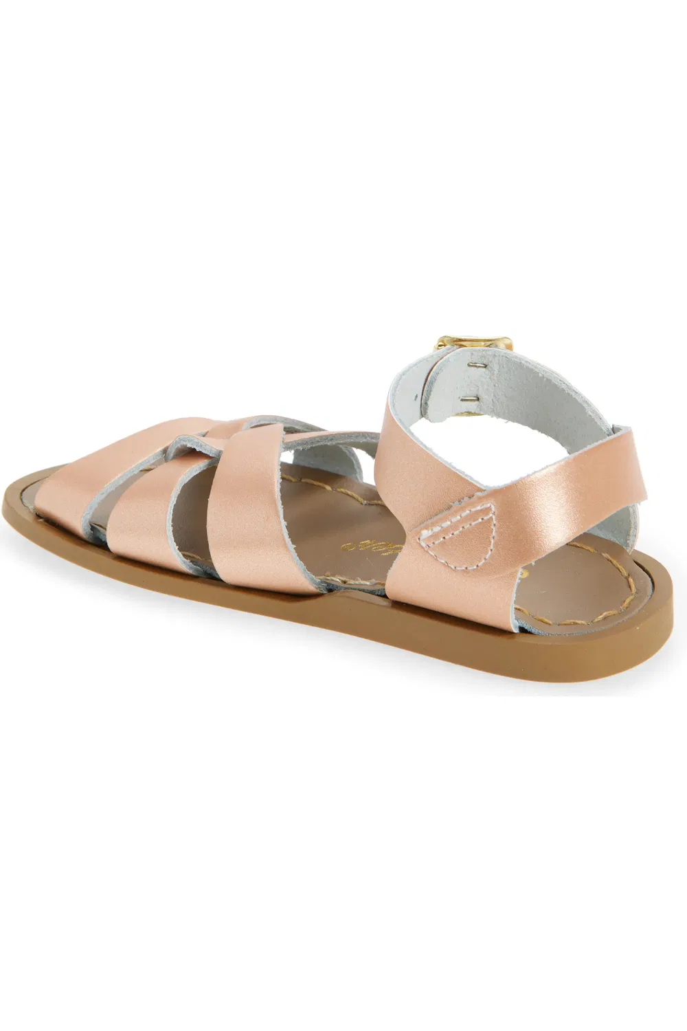 Детские сандалии на щиколотке с кожаным верхом Salt Water Sandals by Hoy, Rose Gold — фото 2