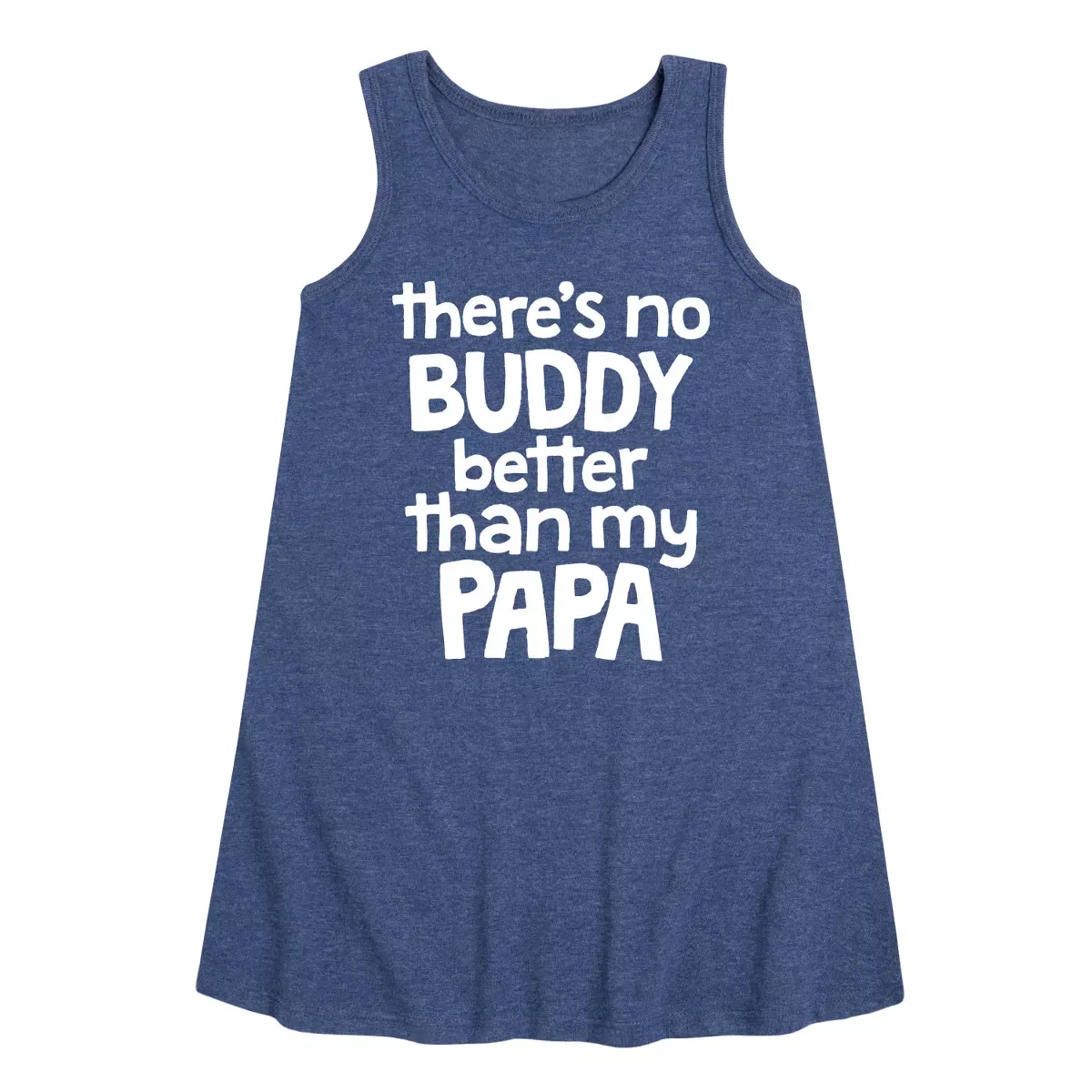 Детское платье-трапеция без рукавов No Buddy Like Papa Instant Message, Heather Navy