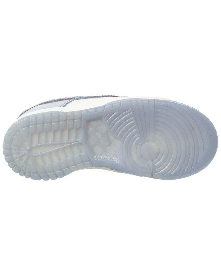 Детские кроссовки кожаные на шнуровке Nike Dunk Low, White — фото 4