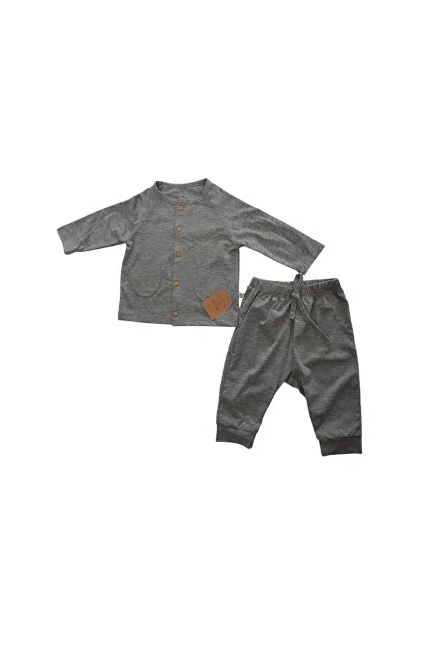 Детский комплект боди с длинным рукавом Basics Wogi, Gray Melange