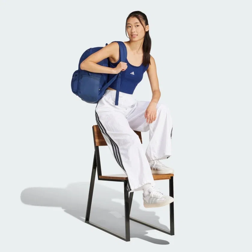 Женская майка adidas Essentials Small Logo Cotton Lifestyle с принтом, Dark Blue / White — фото 3