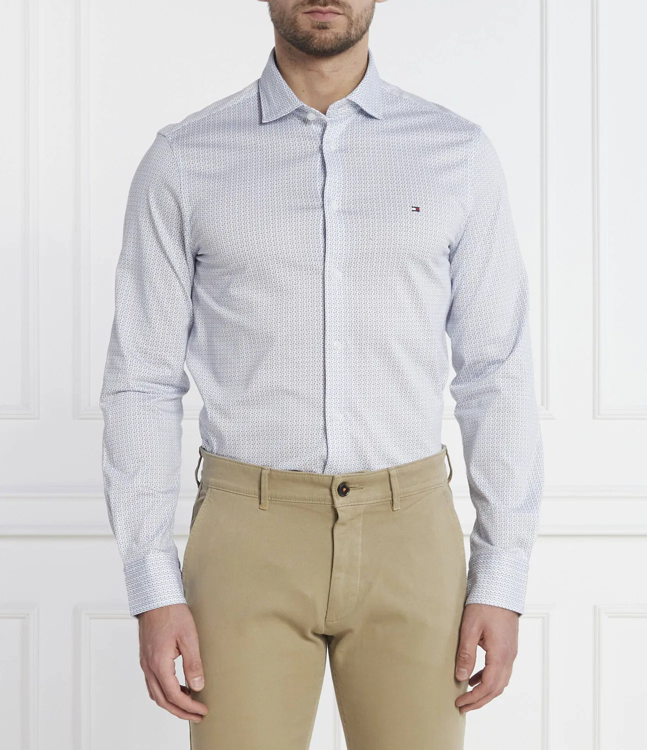 Рубашка с длинным рукавом с принтом Tommy Hilfiger, Bianco
