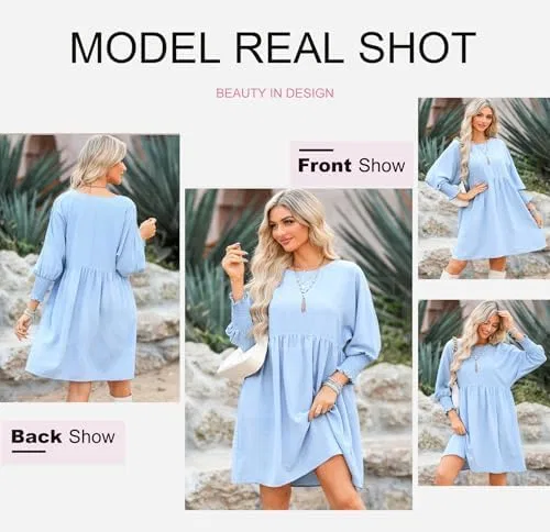 Женское платье повседневное свободное с летучей мышью, модель bat Sleeves Pleated, чёрный — фото 3
