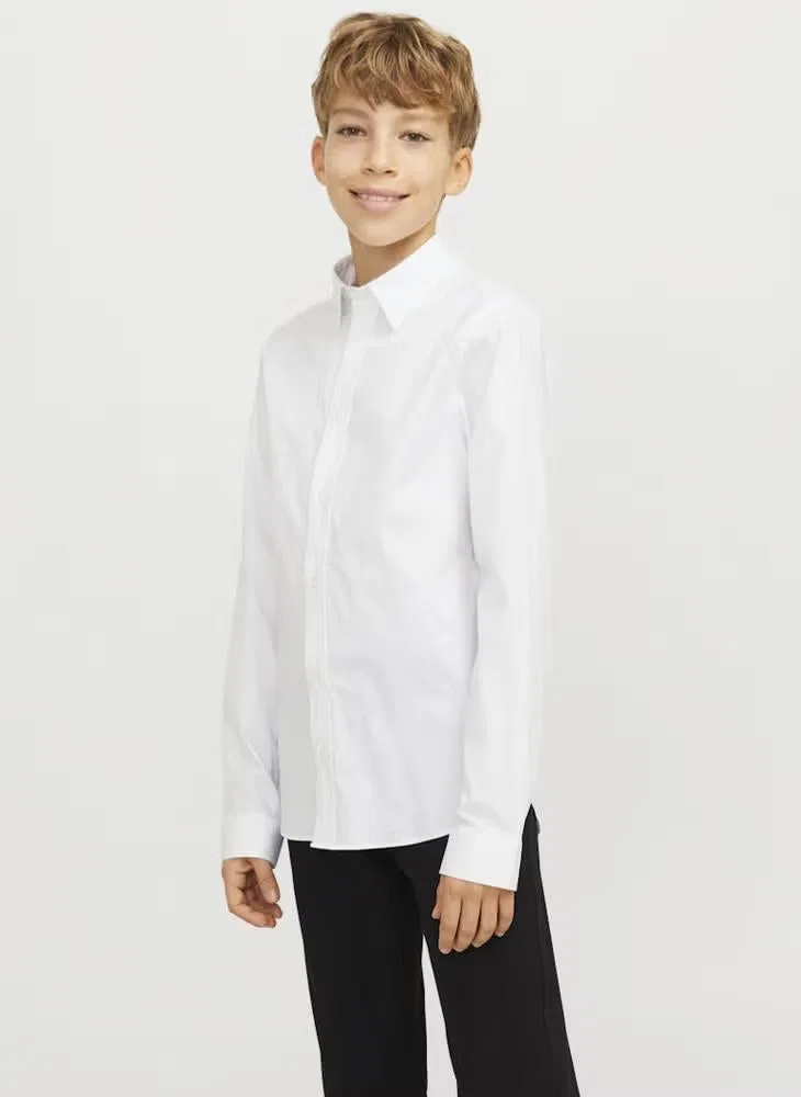 Рубашка классическая с длинным рукавом JJAxel Jack & Jones Junior, белый