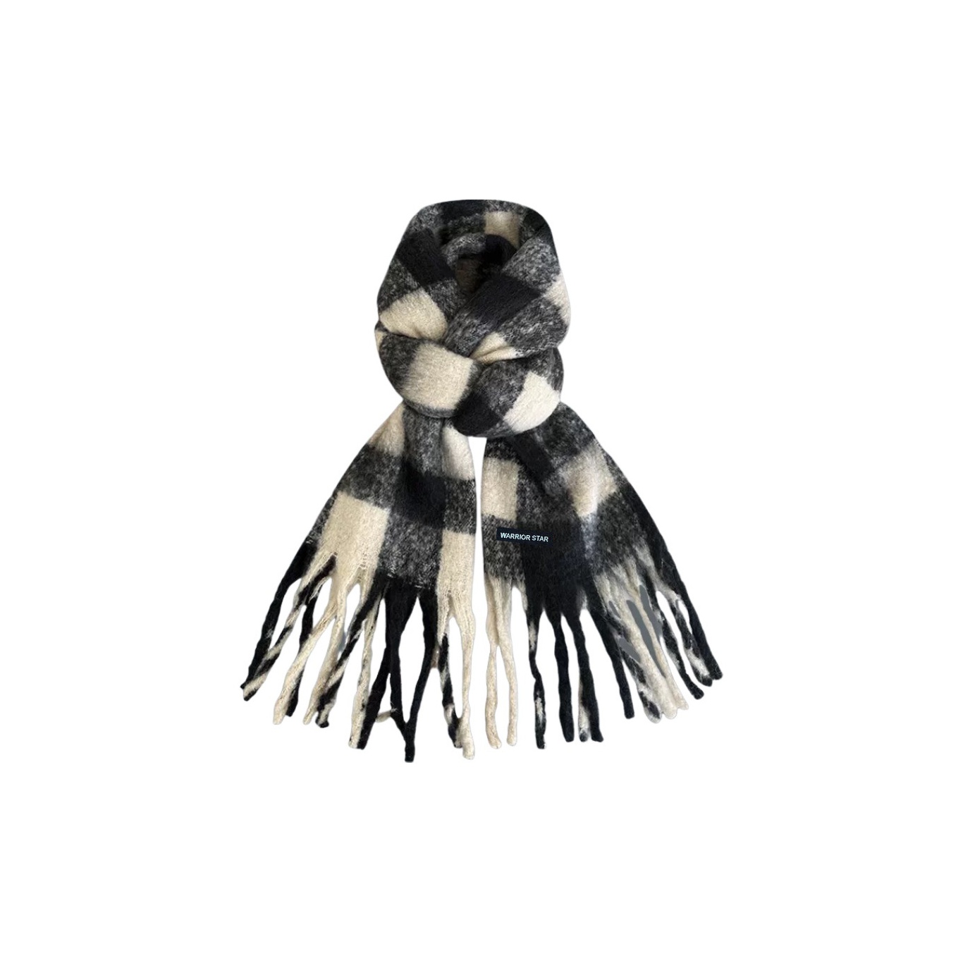 

Шарф из полиэстера Unisex WARRIOR, simple черный белый plaid