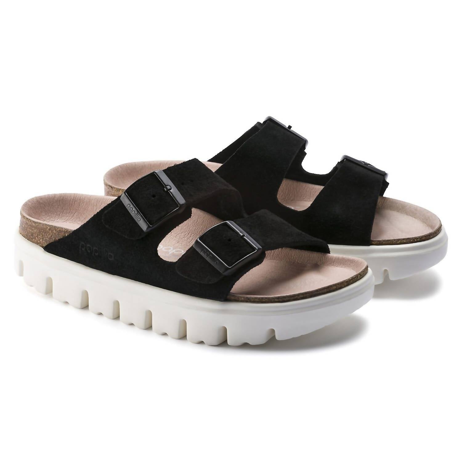 Женские сандалии Arizona Chunky в черном замше Birkenstock