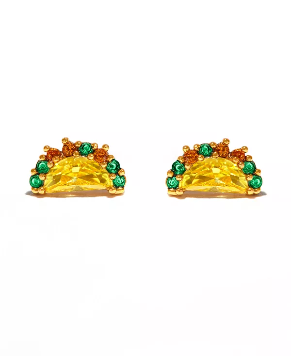 

Серьги-Гвоздики с разноцветными кристаллами в стиле тако-вторника Girls Crew, gold