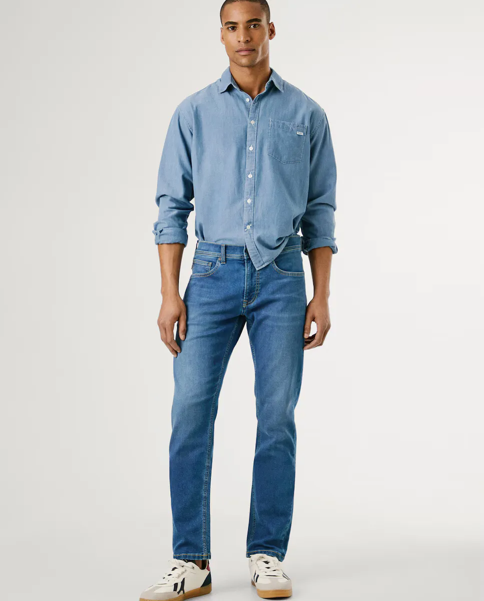

Мужские джинсы Vaquero Track Fit Slim с эффектом поношенности Pepe Jeans, синий