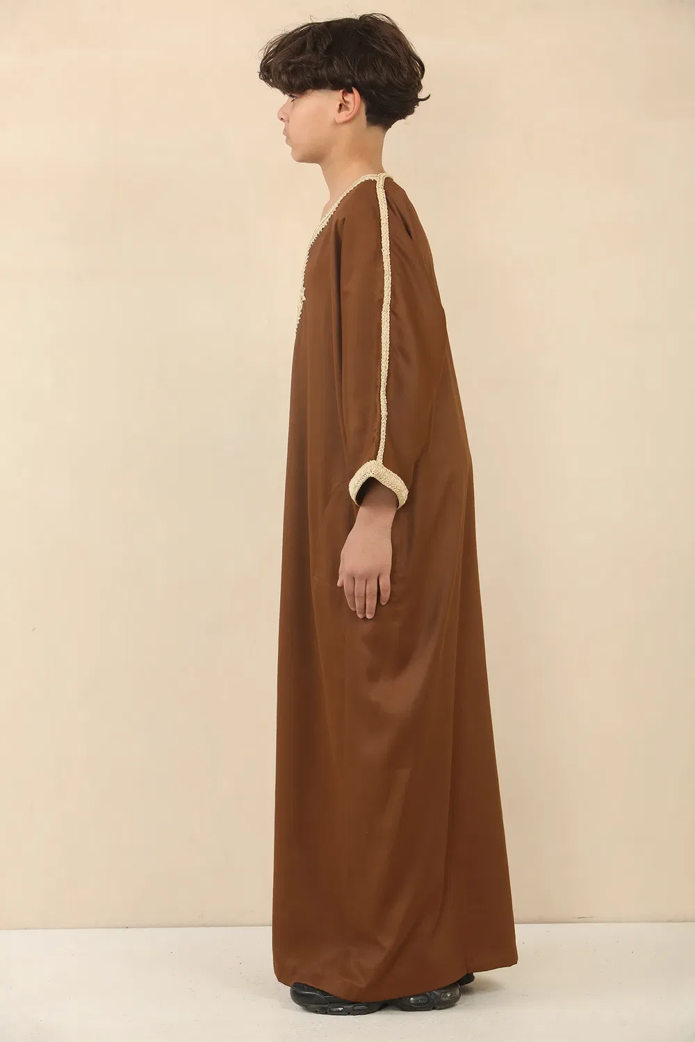 Arabic Thobes Детский коричневый марокканский халат для мальчиков Тобе Джубба Ид Джеллаба Гандура — фото 2