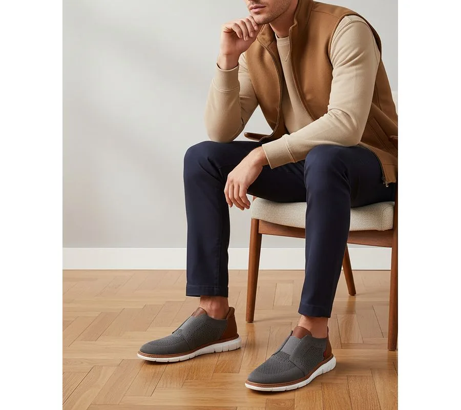 Мужские легкие сетчатые оксфорды South Street с технологией Hands-Free Slip On Marc Joseph New York, серый — фото 2