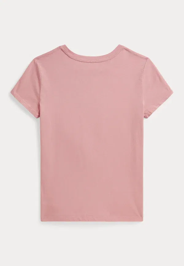 Футболка Polo Ralph Lauren, модель Polo bear cotton jersey tee 7 14y print t-shirt, цвет адирондак розовый — фото 2