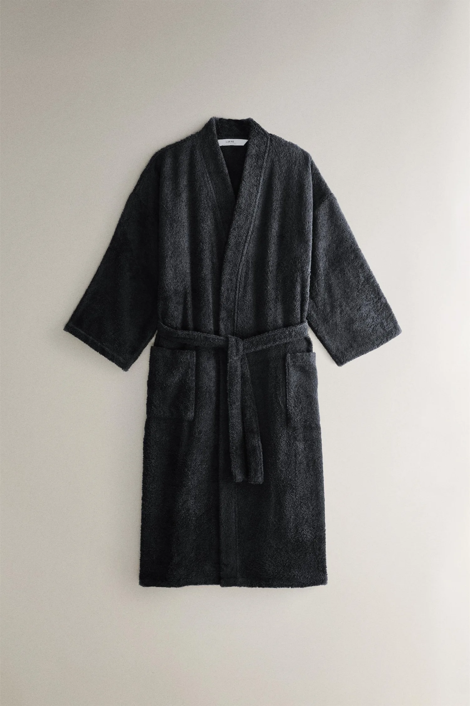 Высококачественный хлопковый банный халат (420 г/м²) Zara, черный