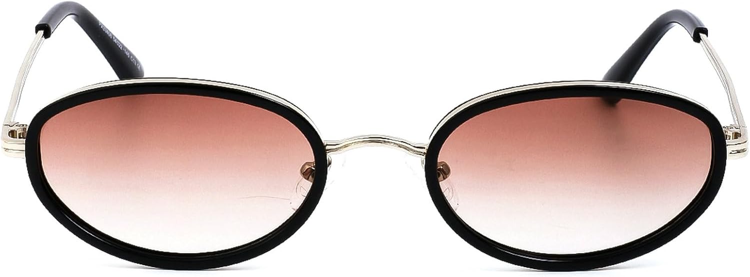 

Ретро-стиль, овальные солнцезащитные очки для женщин и мужчин, винтажные круглые солнцезащитные очки в стиле 90-х, металлическая оправа, защита от УФ-излучения mincl, Brown