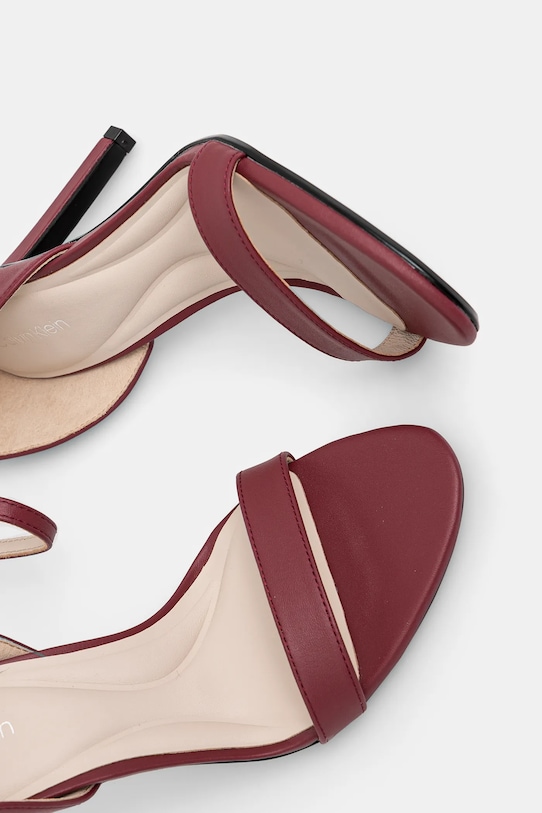 Сандалии на каблуке HEEL SANDAL 90 - кожа Calvin Klein, бордовый — фото 4