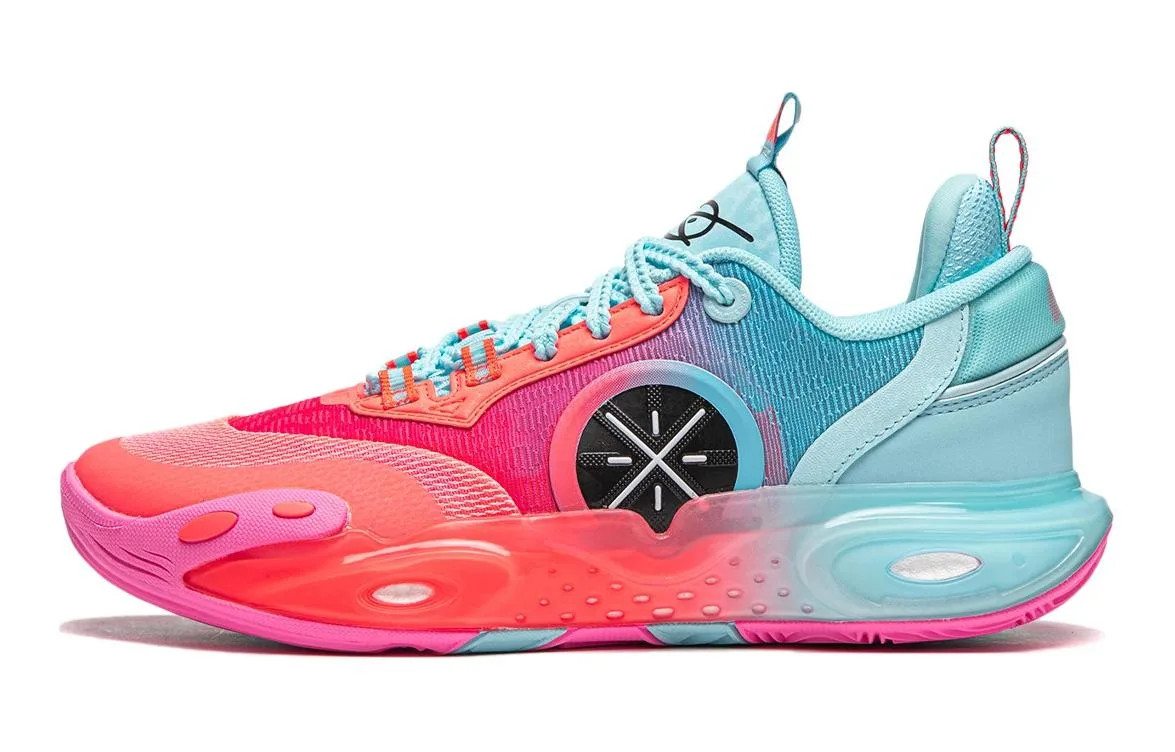 YOUNG Детские баскетбольные кроссовки Li-Ning YOUNG All City 12 с противоскользящей и износостойкой подошвой, низкие, красно-синие