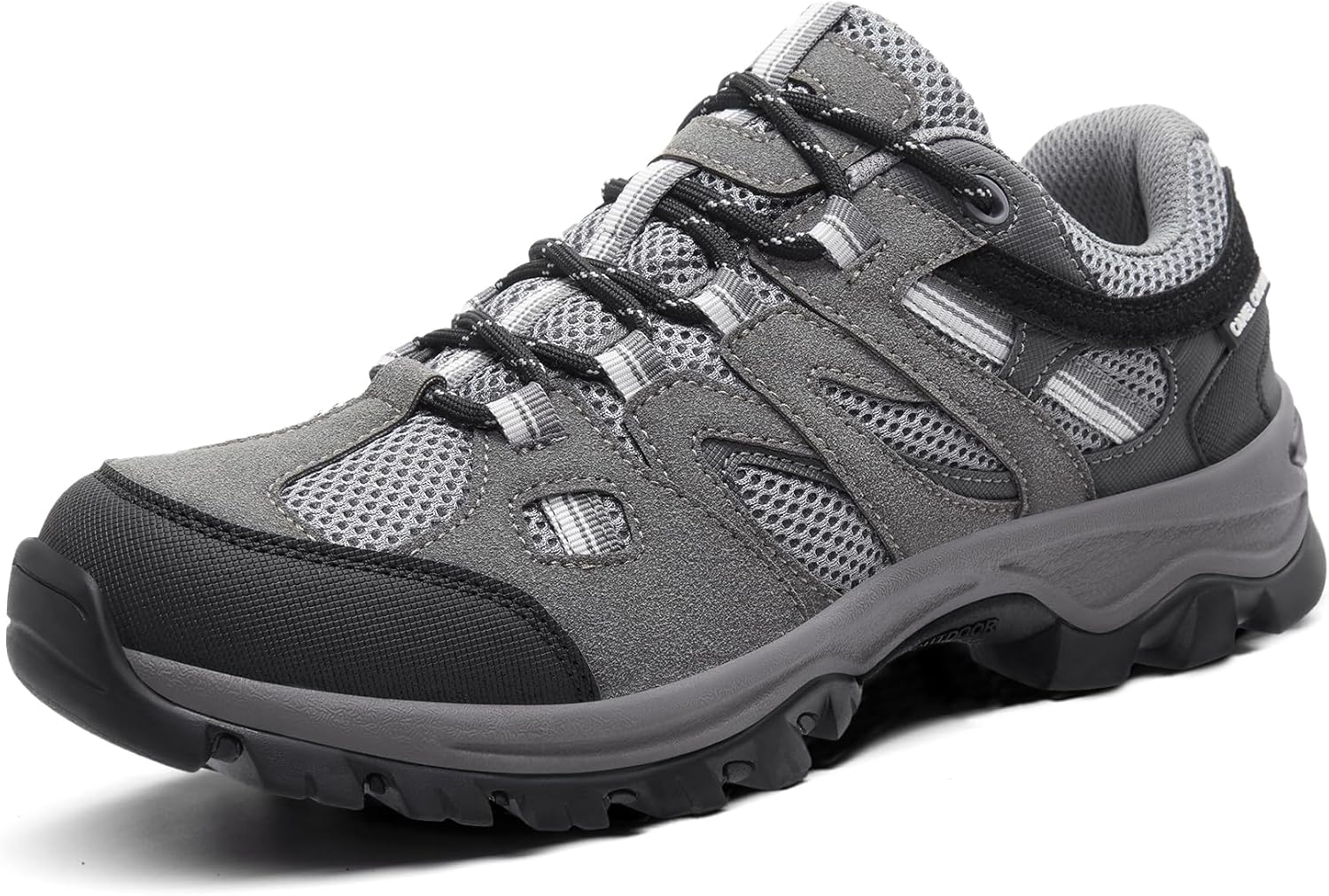 

Мужские походные кроссовки CAMELSPORTS для прогулок, кожаные с сеткой, легкие треккинговые кроссовки, серый