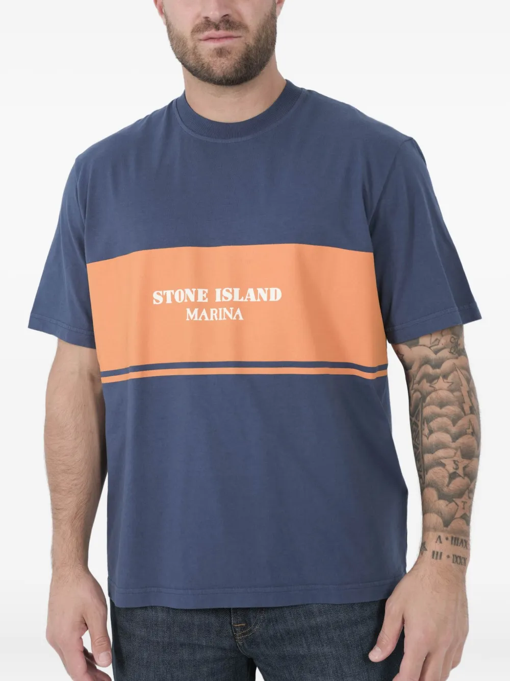 

Футболка с логотипом Stone Island, синий