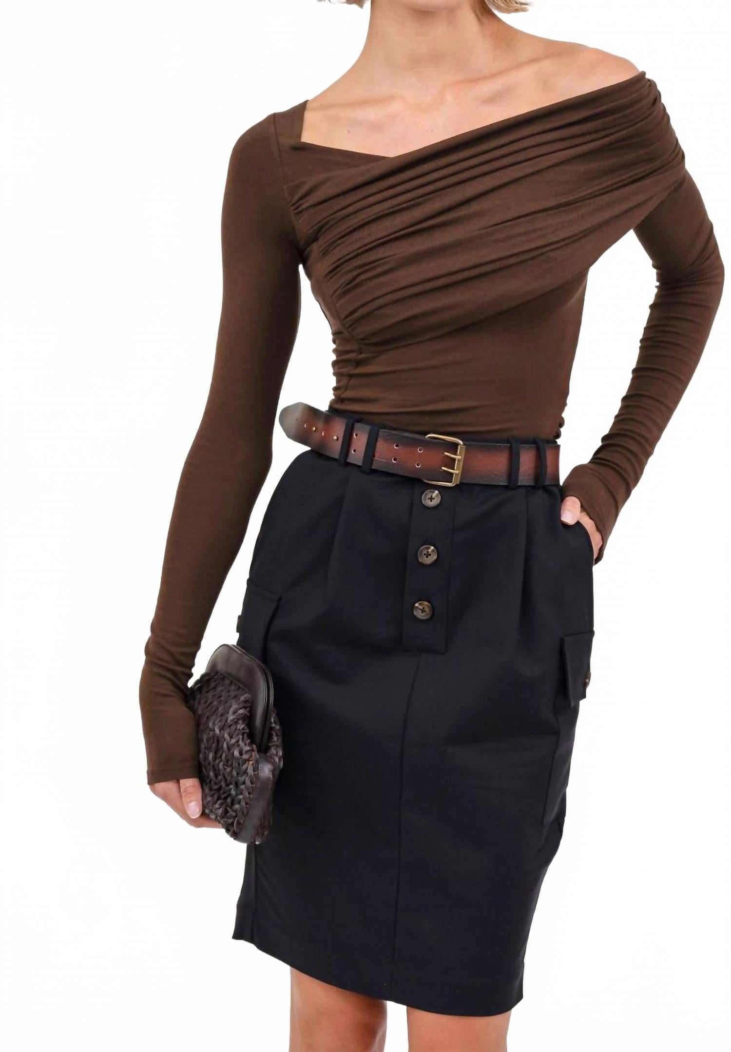 

Шоколадный топ с длинными рукавами Maple NONCHALANTLABEL