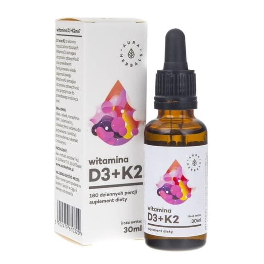 

Витамин D3 + К2мк7 Aura Herbals, 30 мл