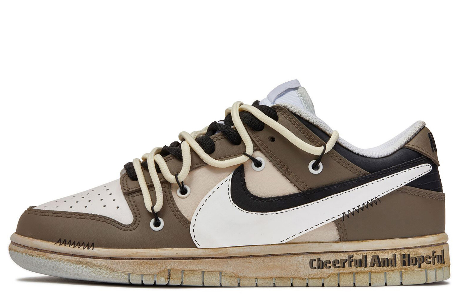 

Кроссовки Nike Dunk Skateboarding Shoes Men Low-top Brown/White, коричневый