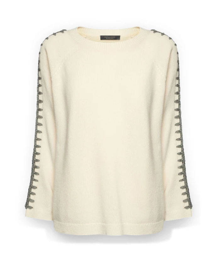 

Свитер из чистой шерсти с вышивкой. Elena Mirã², белый