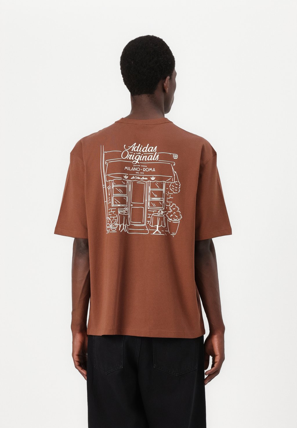 

Футболка с принтом MILAN TEE UNISEX Adidas Originals, коричневый