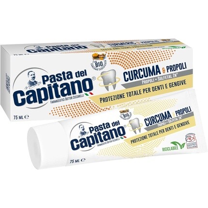 

Зубная паста Pasta del Capitano Bio с куркумой и прополисом, тюбик 75 мл