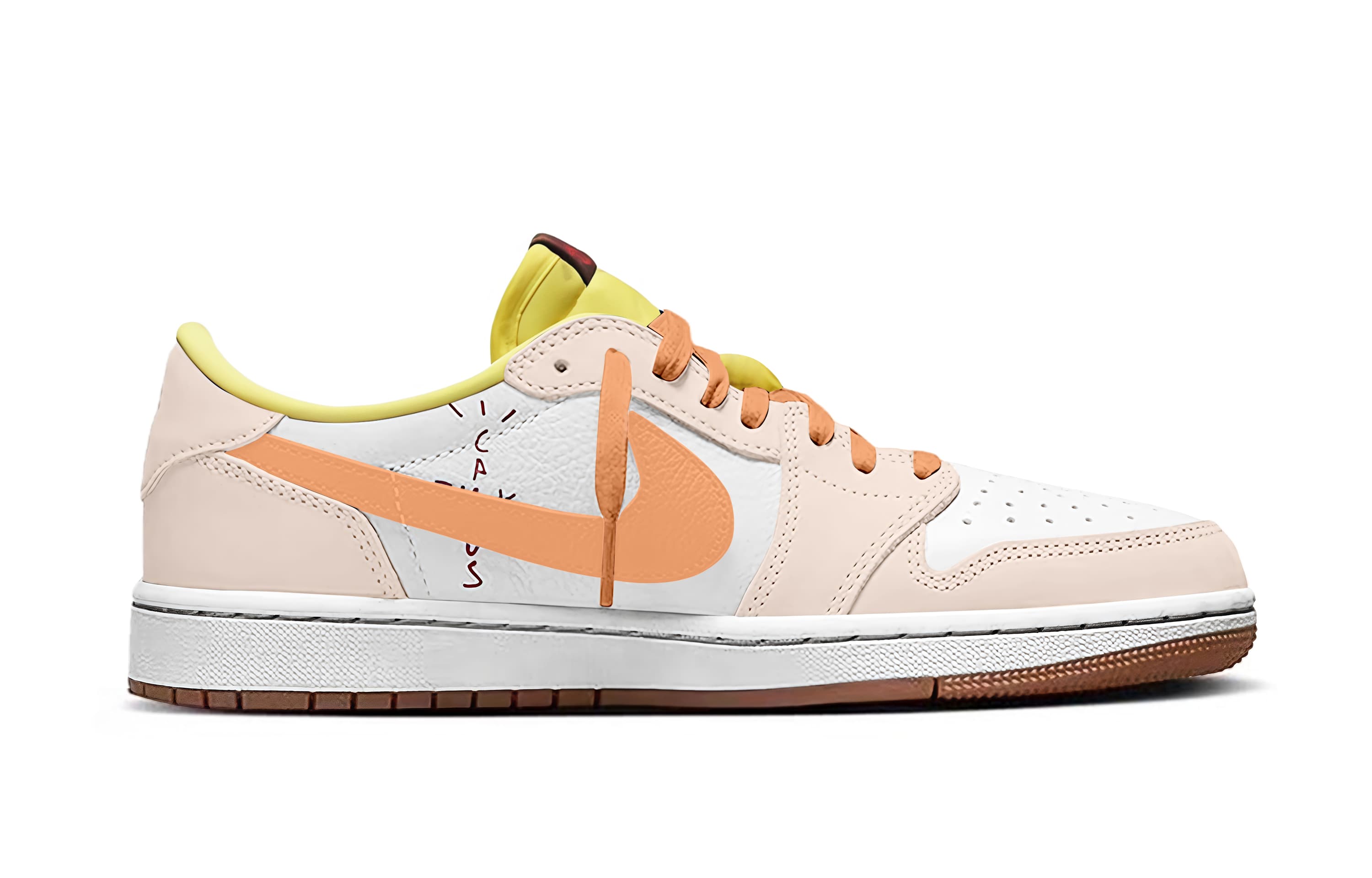 Travis Scott x Air 1 Orange Mango Travis Scott X AJ1 Low 7.0 кроссовки баскетбольные низкие винтажные Jordan, оранжевый белый — фото 3
