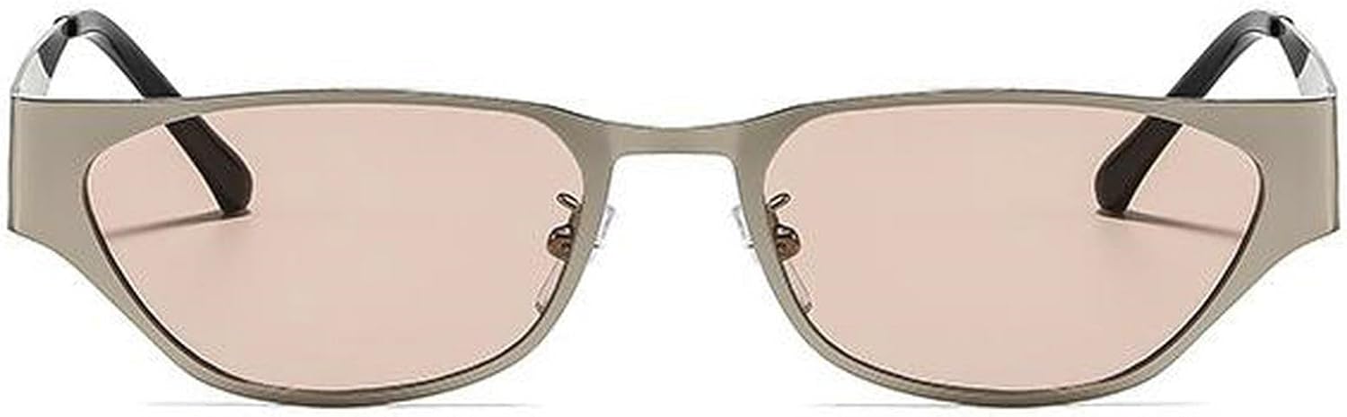 

Модные маленькие солнцезащитные очки «кошачий глаз» для женщин, золотистые линзы цвета шампанского, металлическая оправа, солнцезащитные очки 2025 года mincl, Gold Champagne