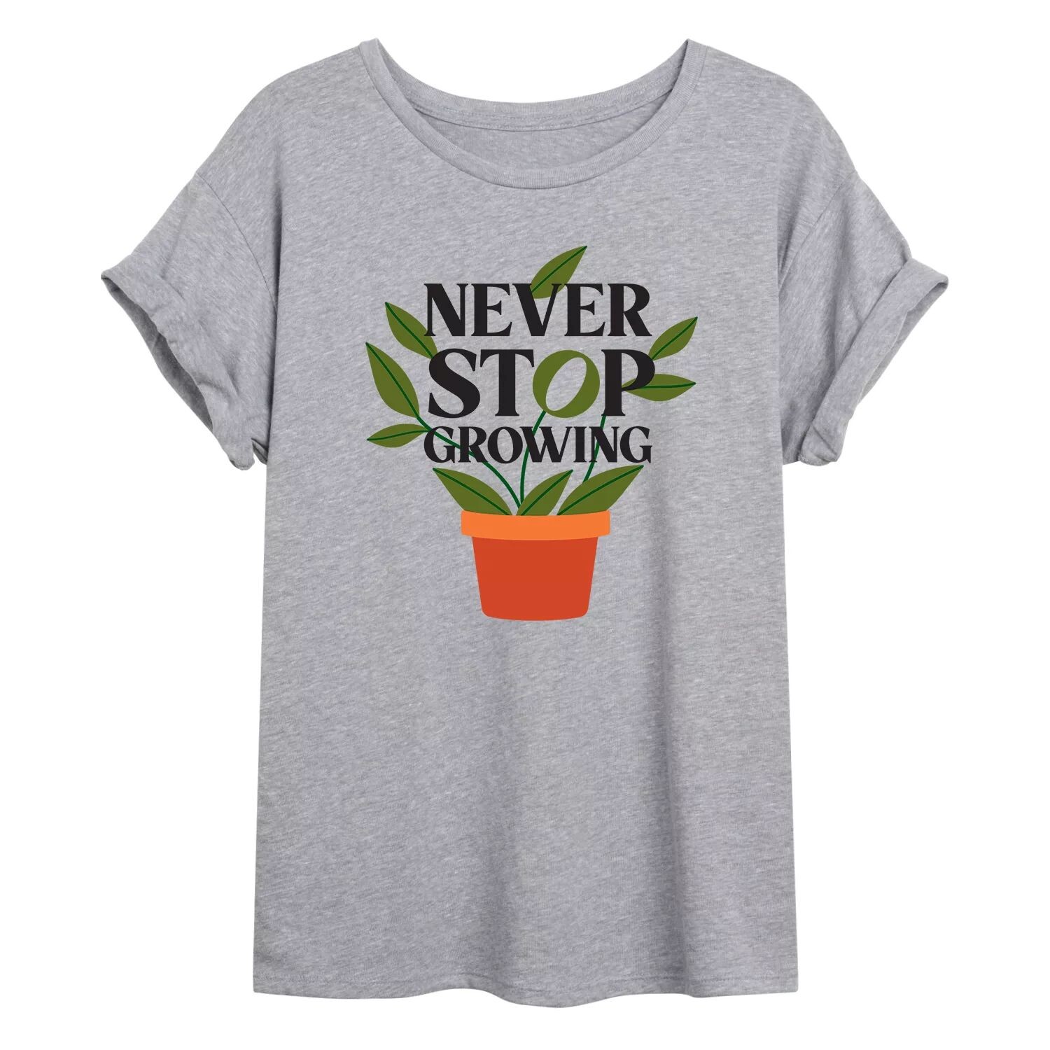 

Детская футболка большого размера с рисунком растений «Never Stop Growing» Licensed Character