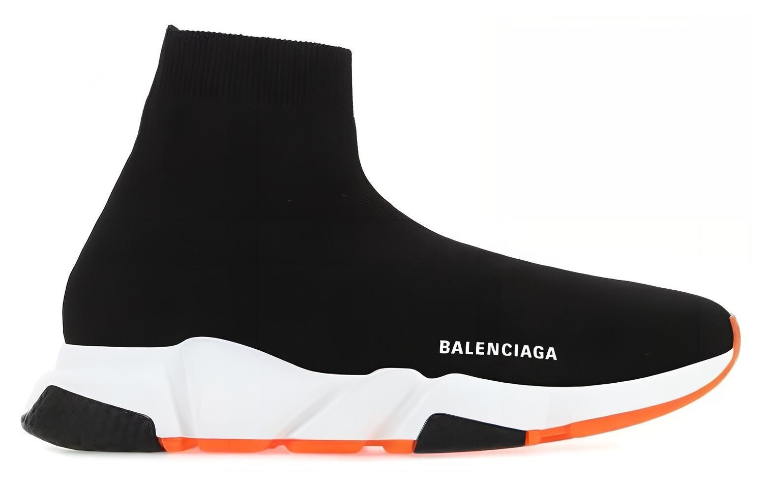 Кроссовки Balenciaga Speed Trainer, черный / белый / оранжевый — фото 2