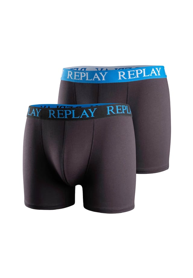 

Боксеры 2 пары - трусы из хлопка стрейч Replay, мультиколор