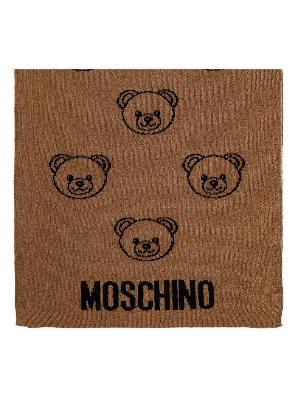 

Шарф с принтом Teddy Moschino, коричневый