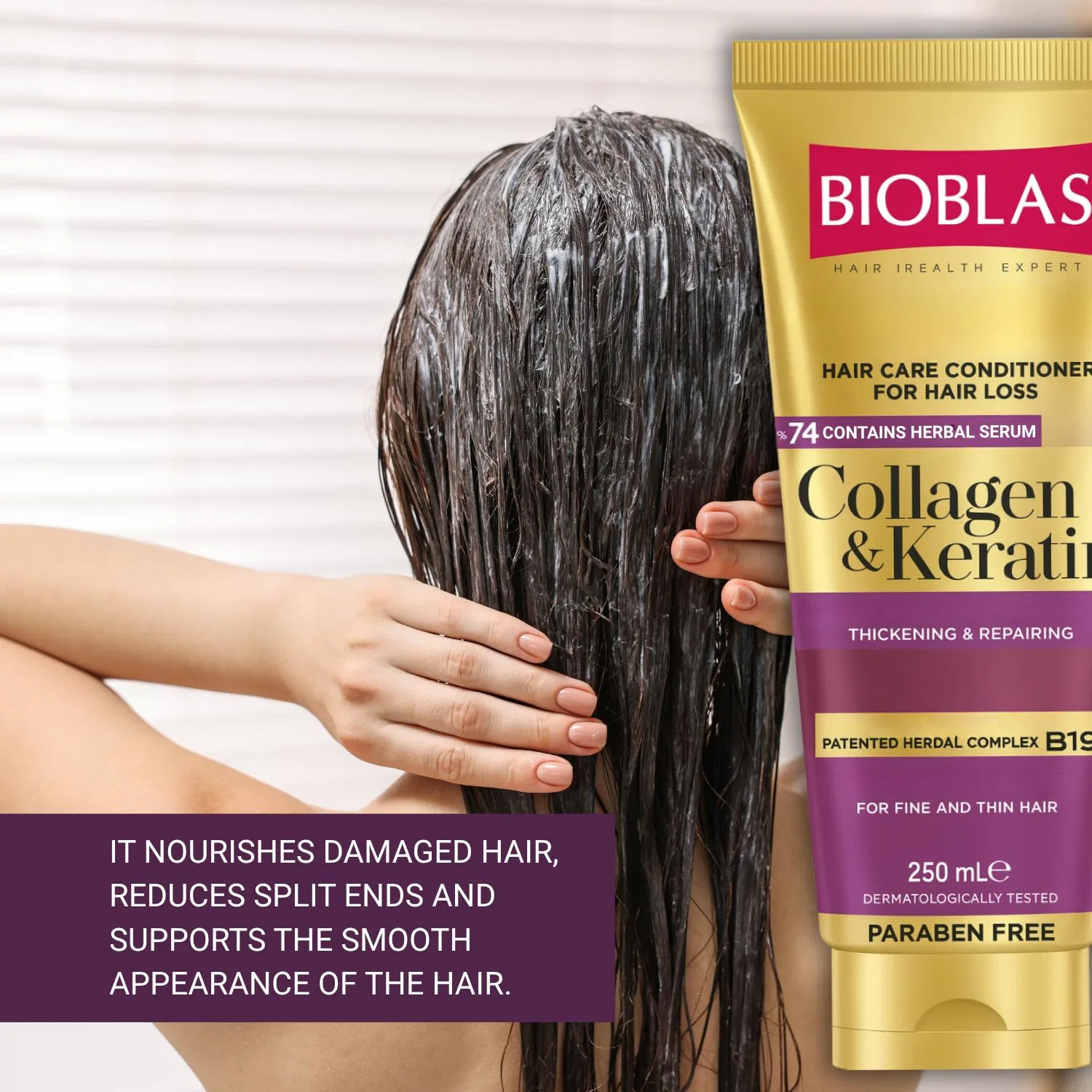 Кондиционер для волос «Collagen & Keratin» против выпадения от BIOBLAS, 250 мл Bioblas — фото 2