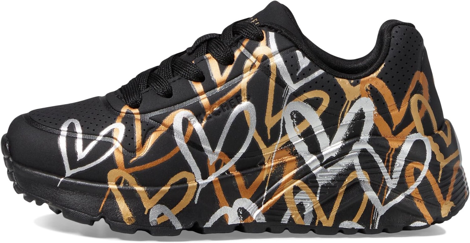 Кроссовки Skechers Uno Lite - Metallic Love 314067L, цвет Black/Gold — фото 4