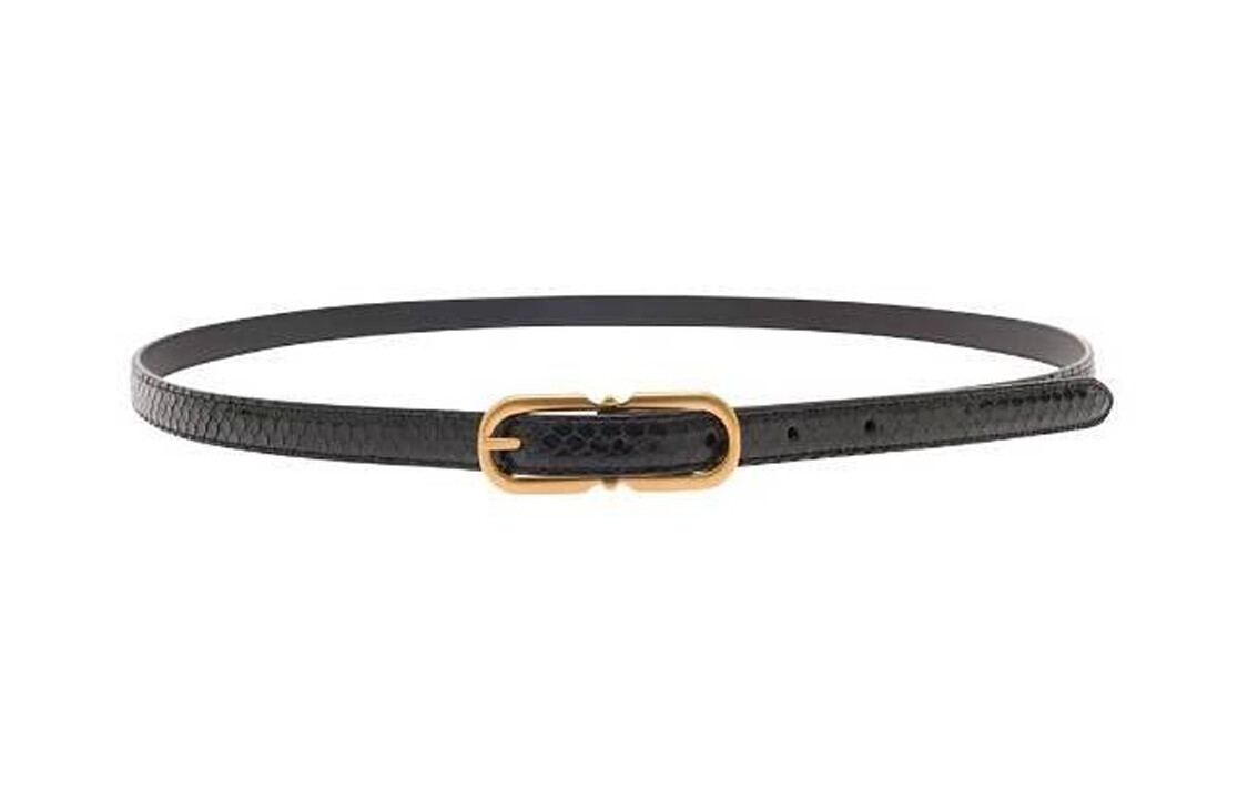 

SAINT LAURENT Мужской кожаный ремень, Black