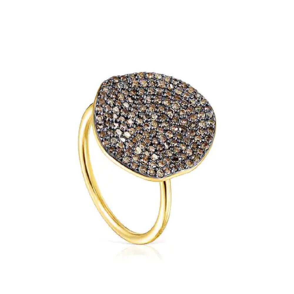 

Кольцо Tous Large Nenufar With Diamonds, позолоченное серебро/бриллианты