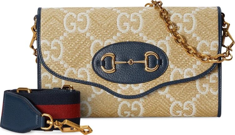 

Сумка Gucci Horsebit 1955 Small Bag Beige/White, бежевый