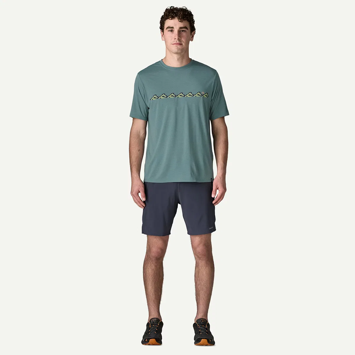 Мужская футболка с принтом Capilene Cool Trailcheck Daily Shirt Patagonia, Blue Sage/Light Blue Sage X-Dye — фото 4